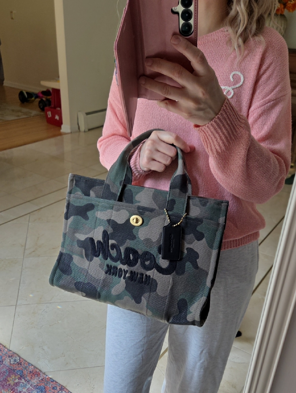 COACH Cargo Tote Bag with Camo Print - Picture 15 of 15